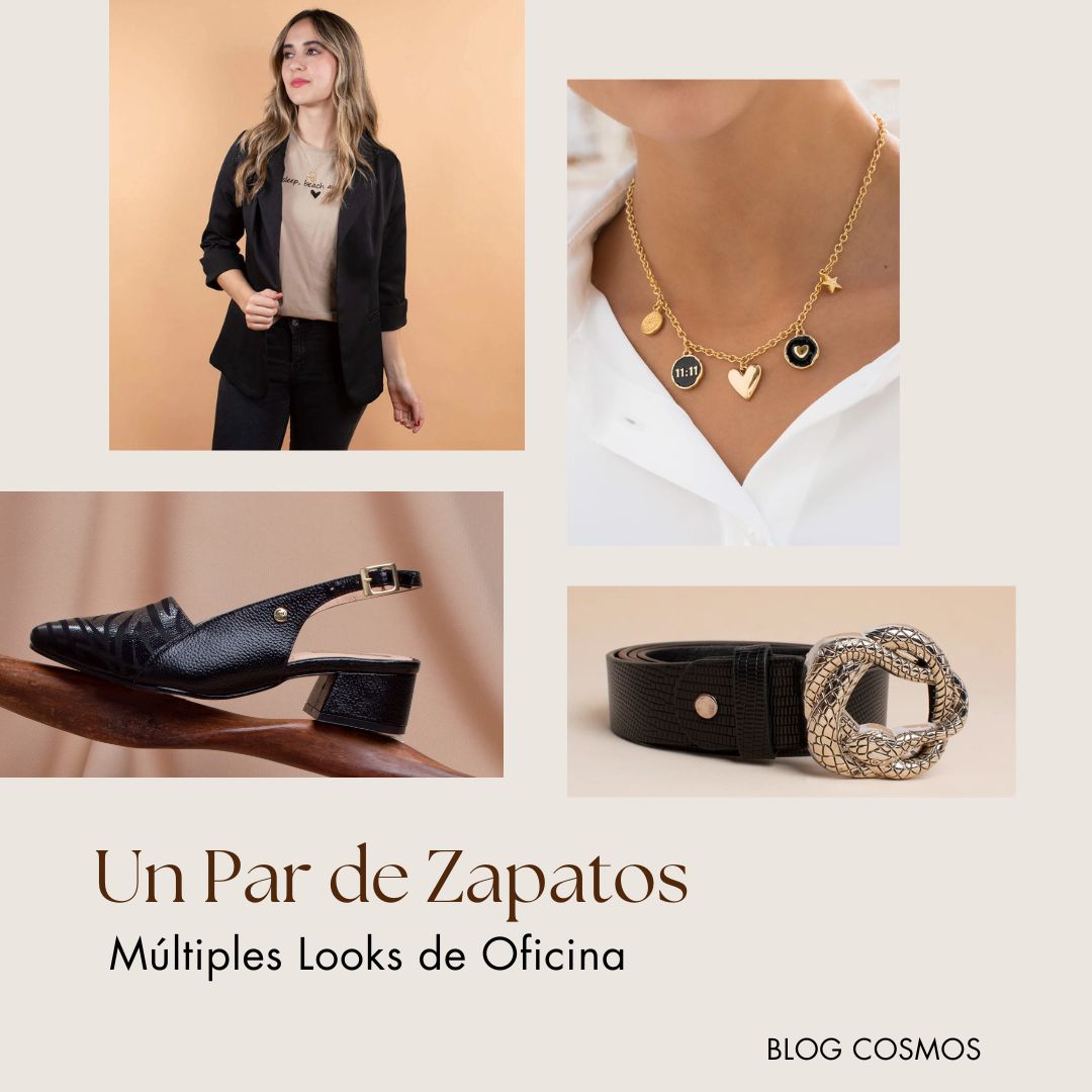 Ideas de outfits para la oficina: un par de zapatos, cinco outfits.