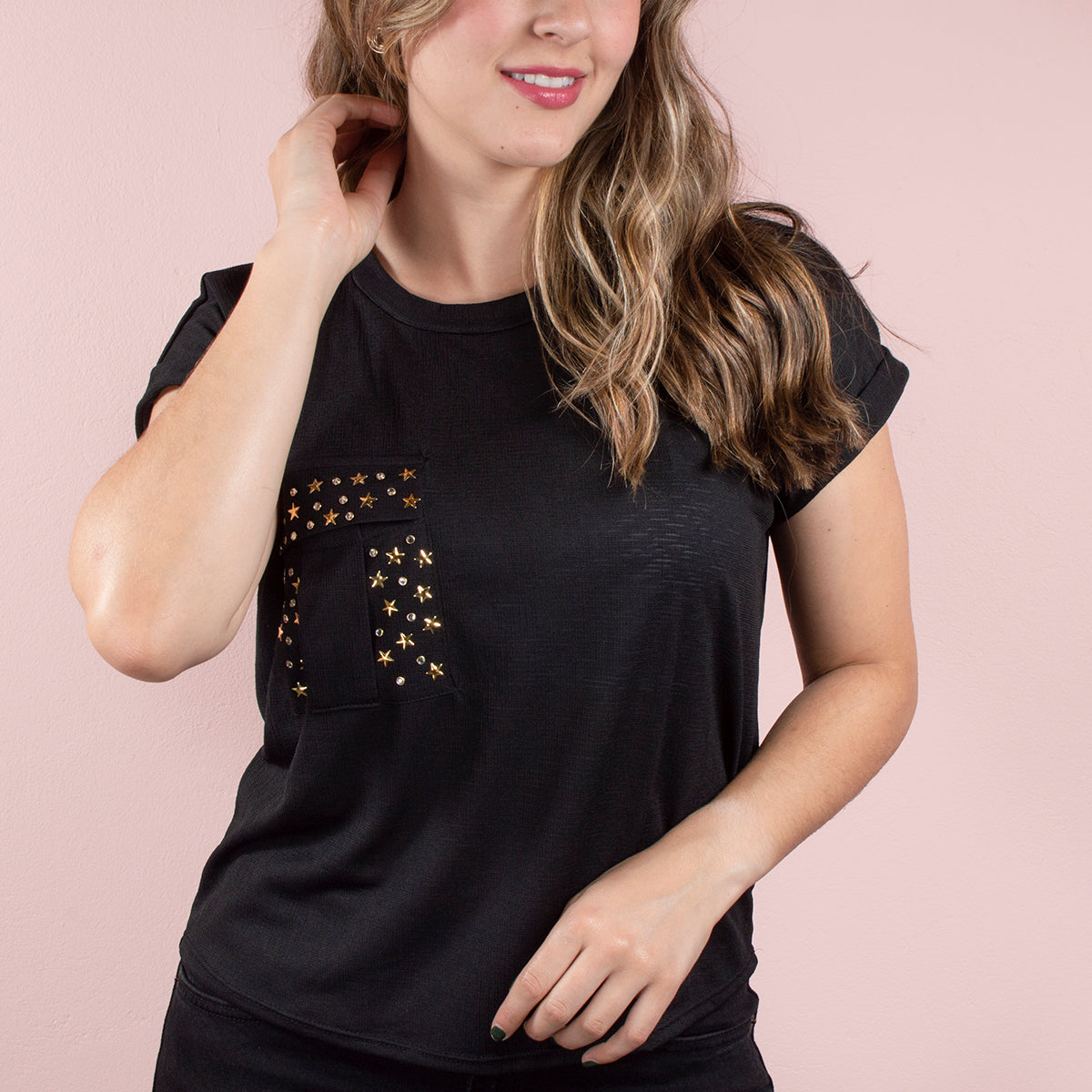 Camiseta manga corta color negro