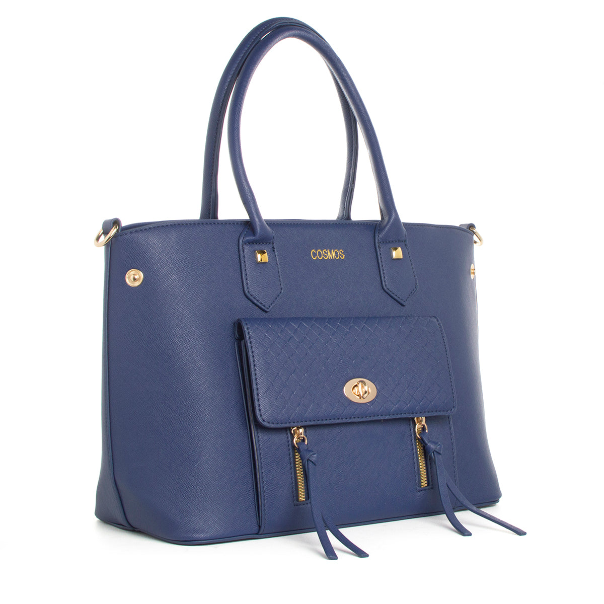 Bolso shopping color azul, para dama