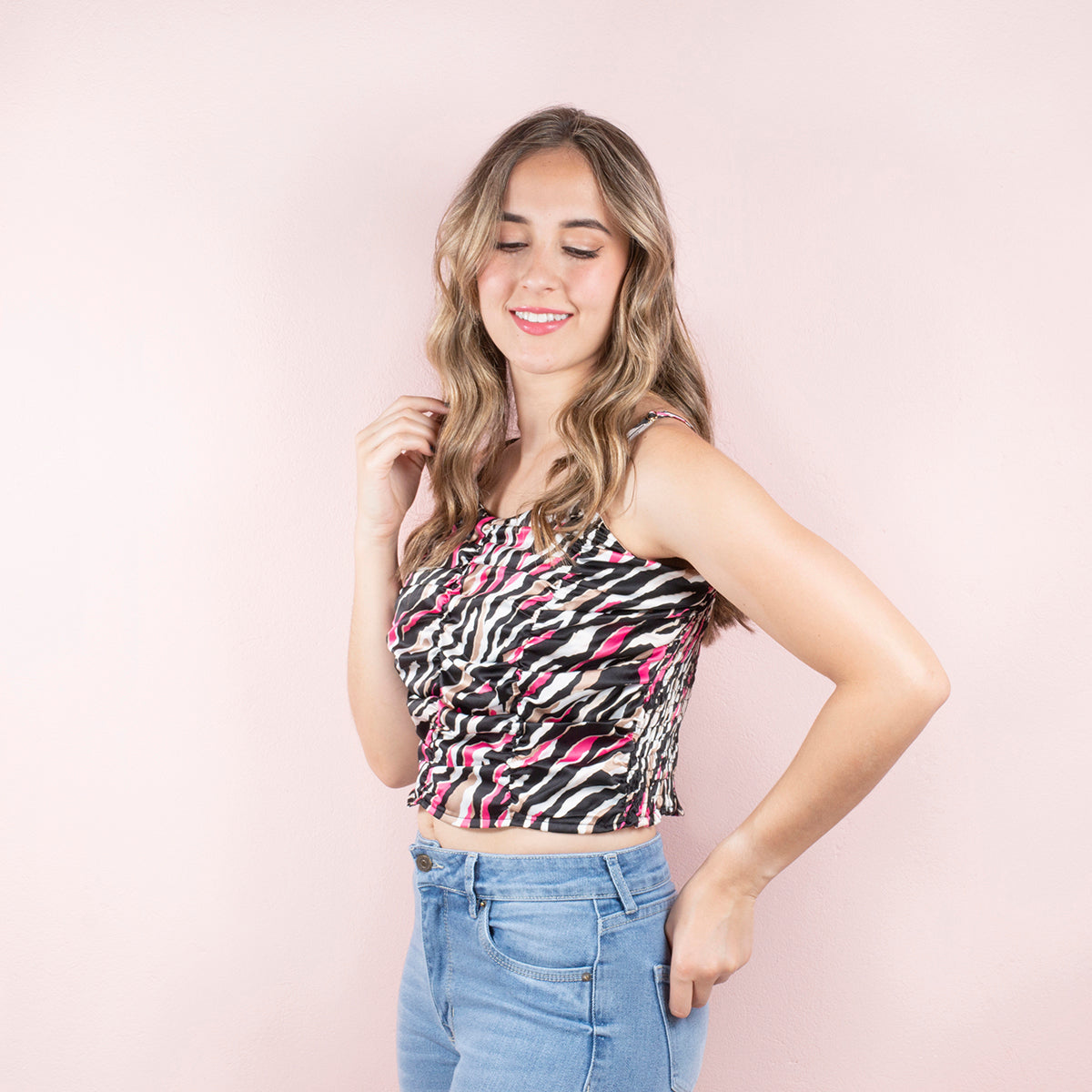 Blusa dúo color fucsia