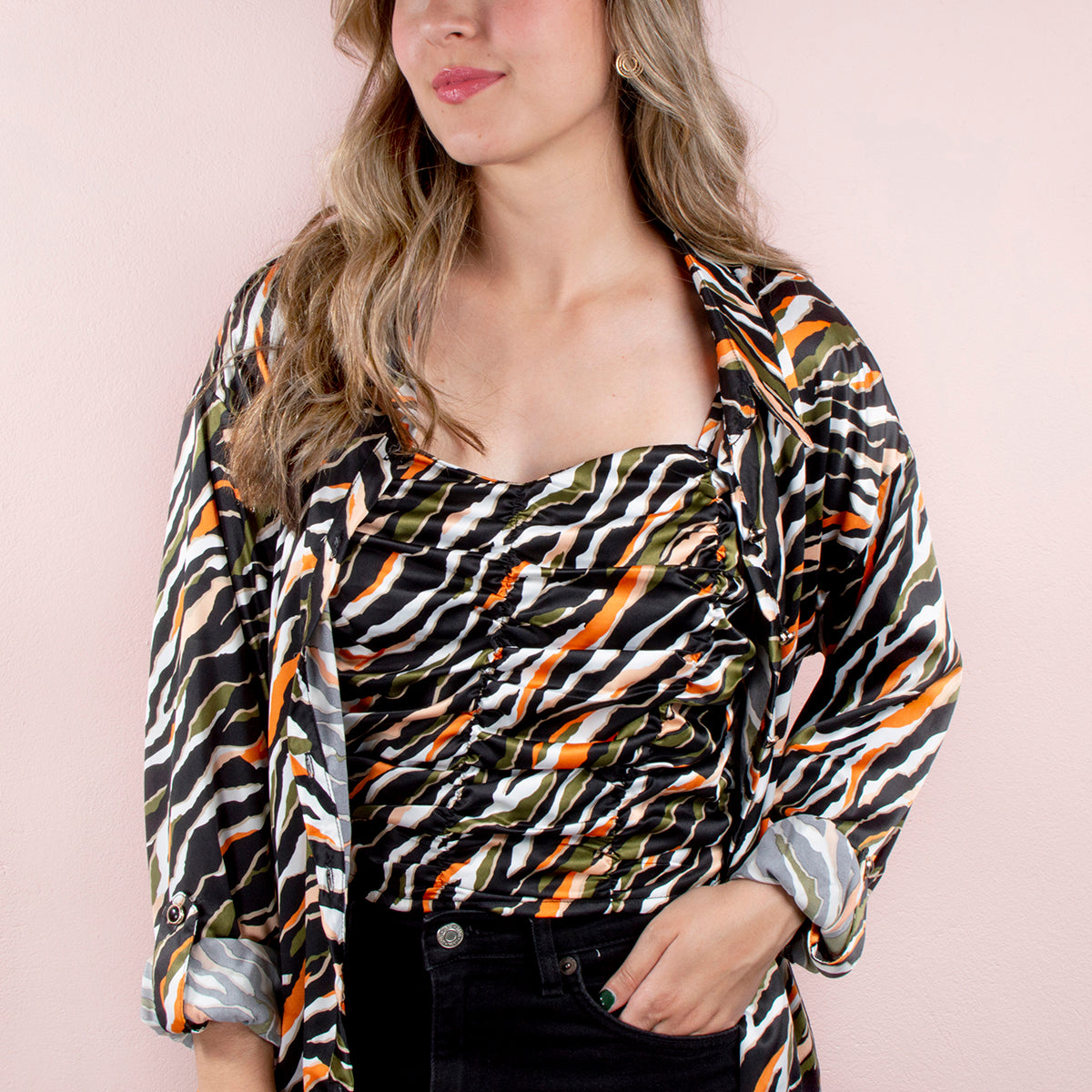 Blusa dúo color naranja