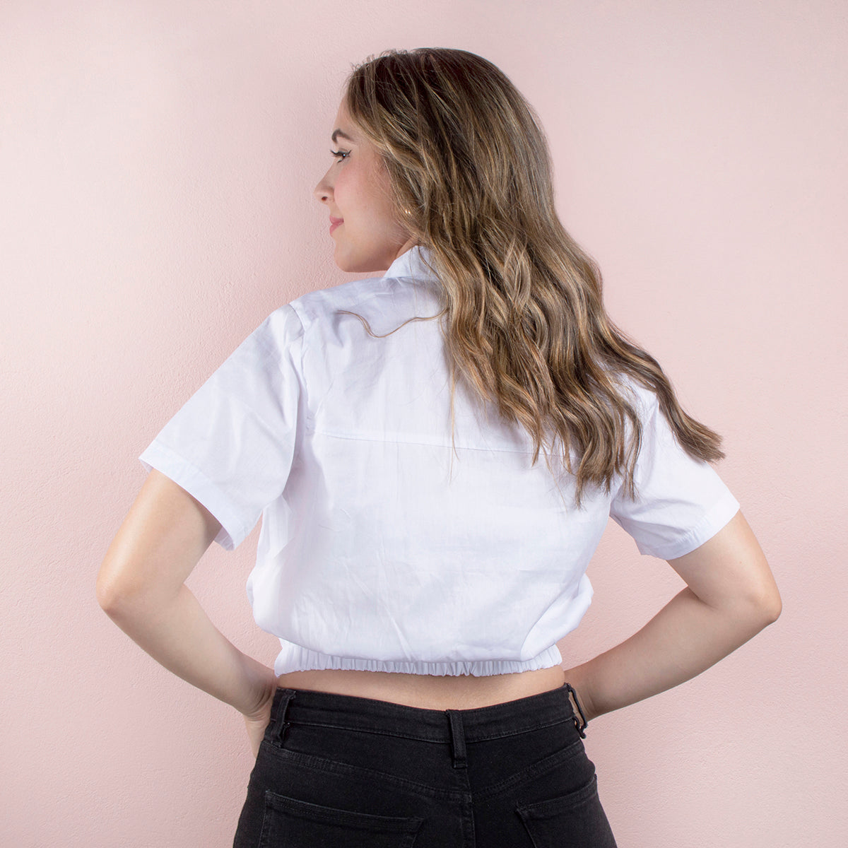 Blusa manga corta color blanco