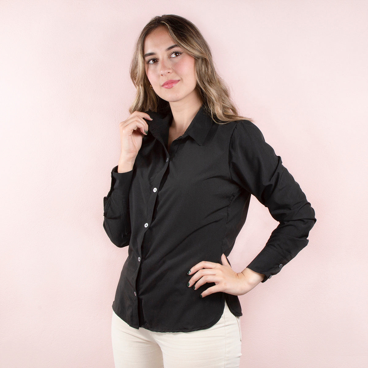 Camisa elegante color negro