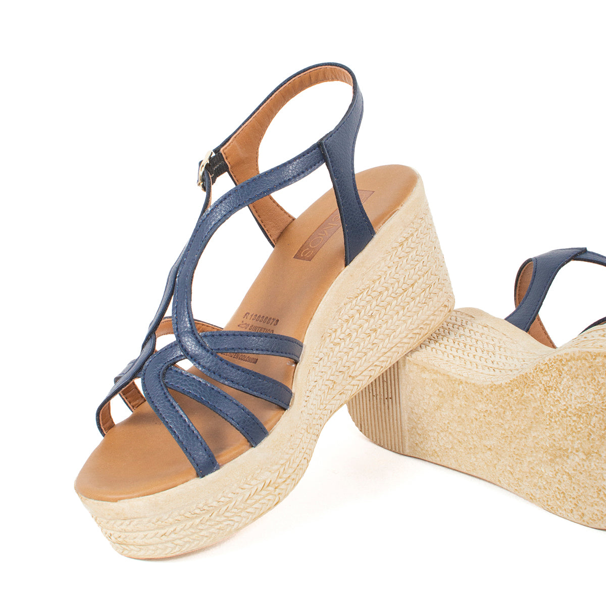 Sandalia color azul con plataforma