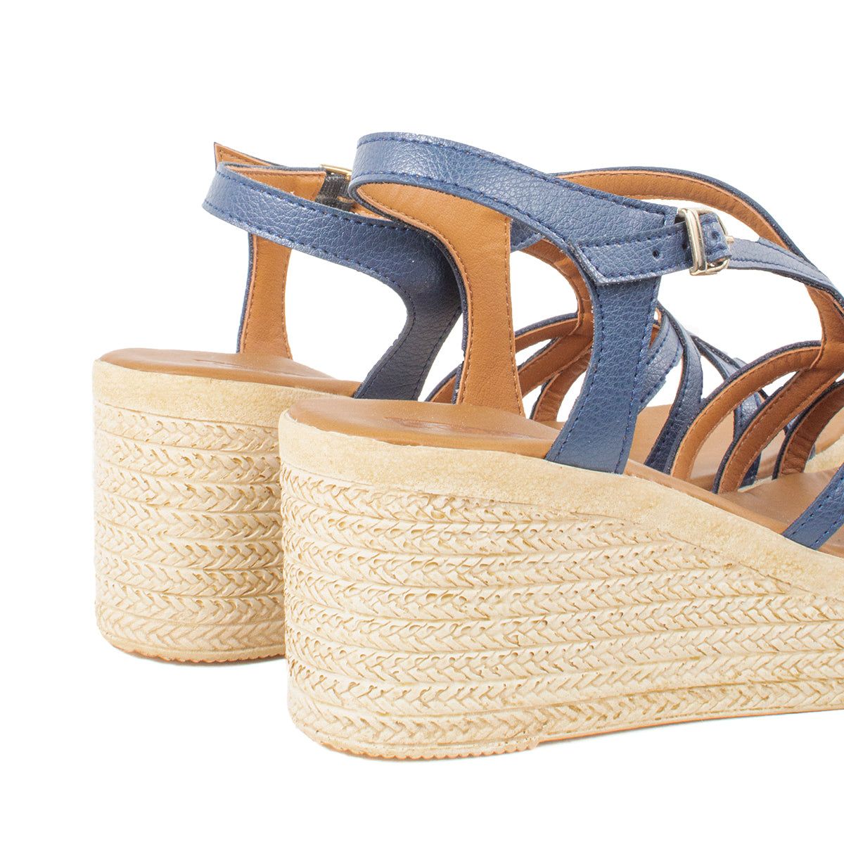 Sandalia color azul con plataforma