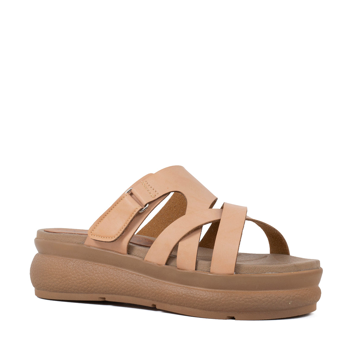 Sandalias color beige con correa