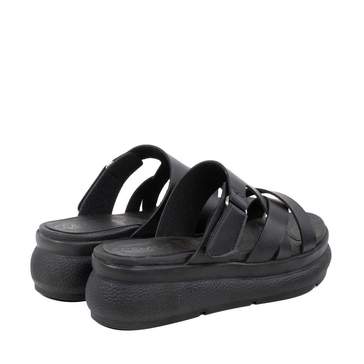 Sandalias color negro con correa