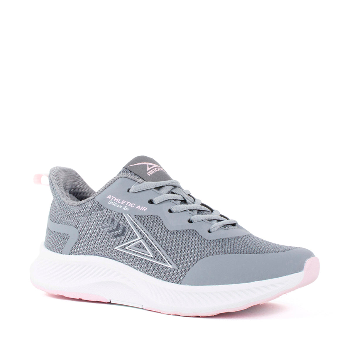 Tenis deportivos color gris oscuro malla tejida