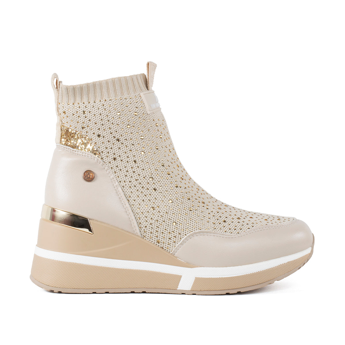 Botines beige online plataforma