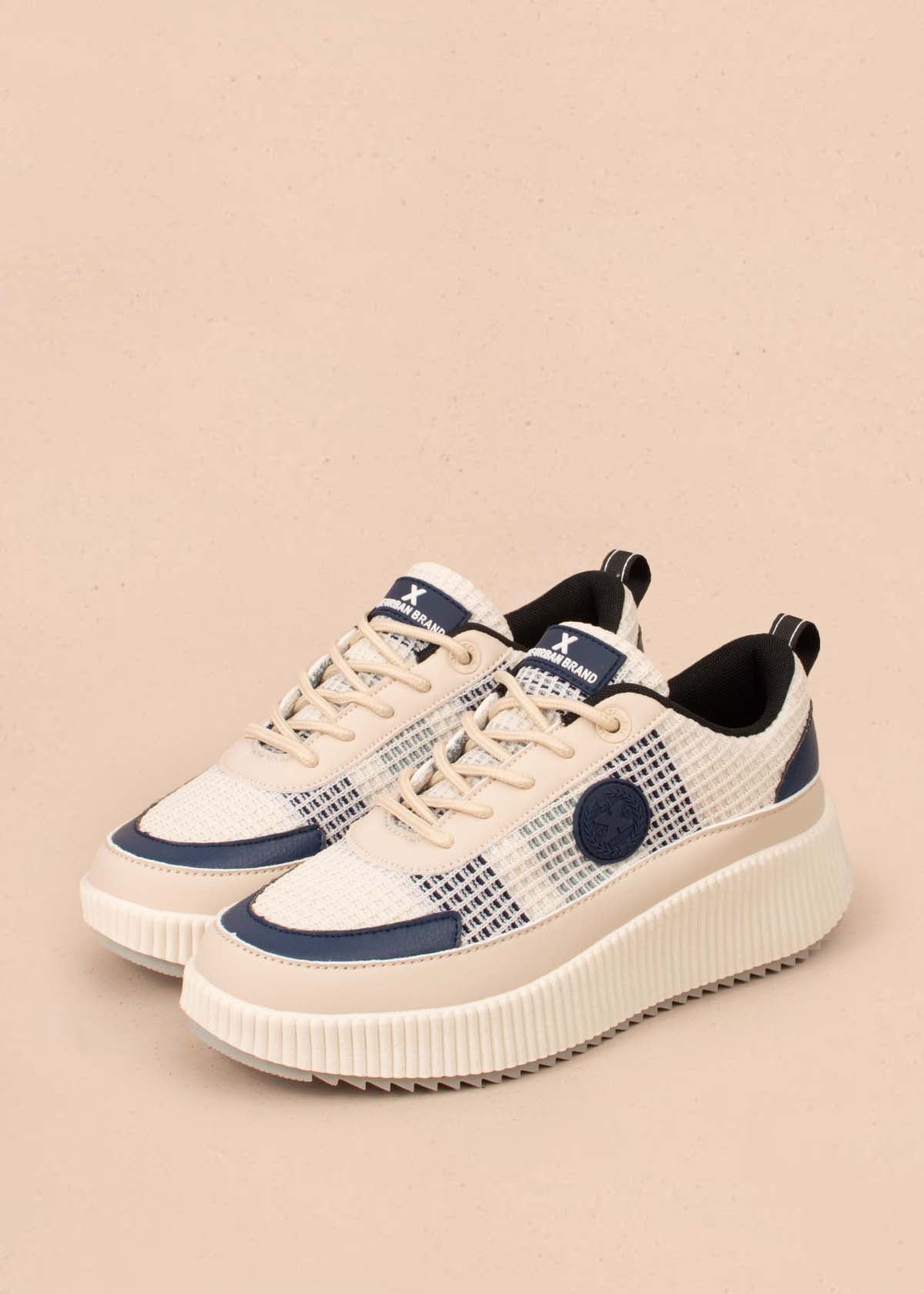 Tenis casuales color azul con malla 105036