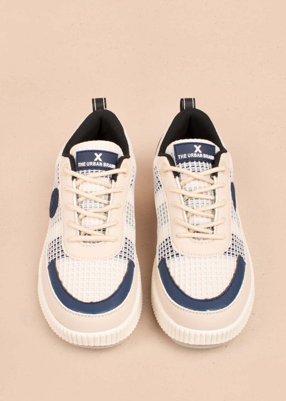 Tenis casuales color azul con malla 105036