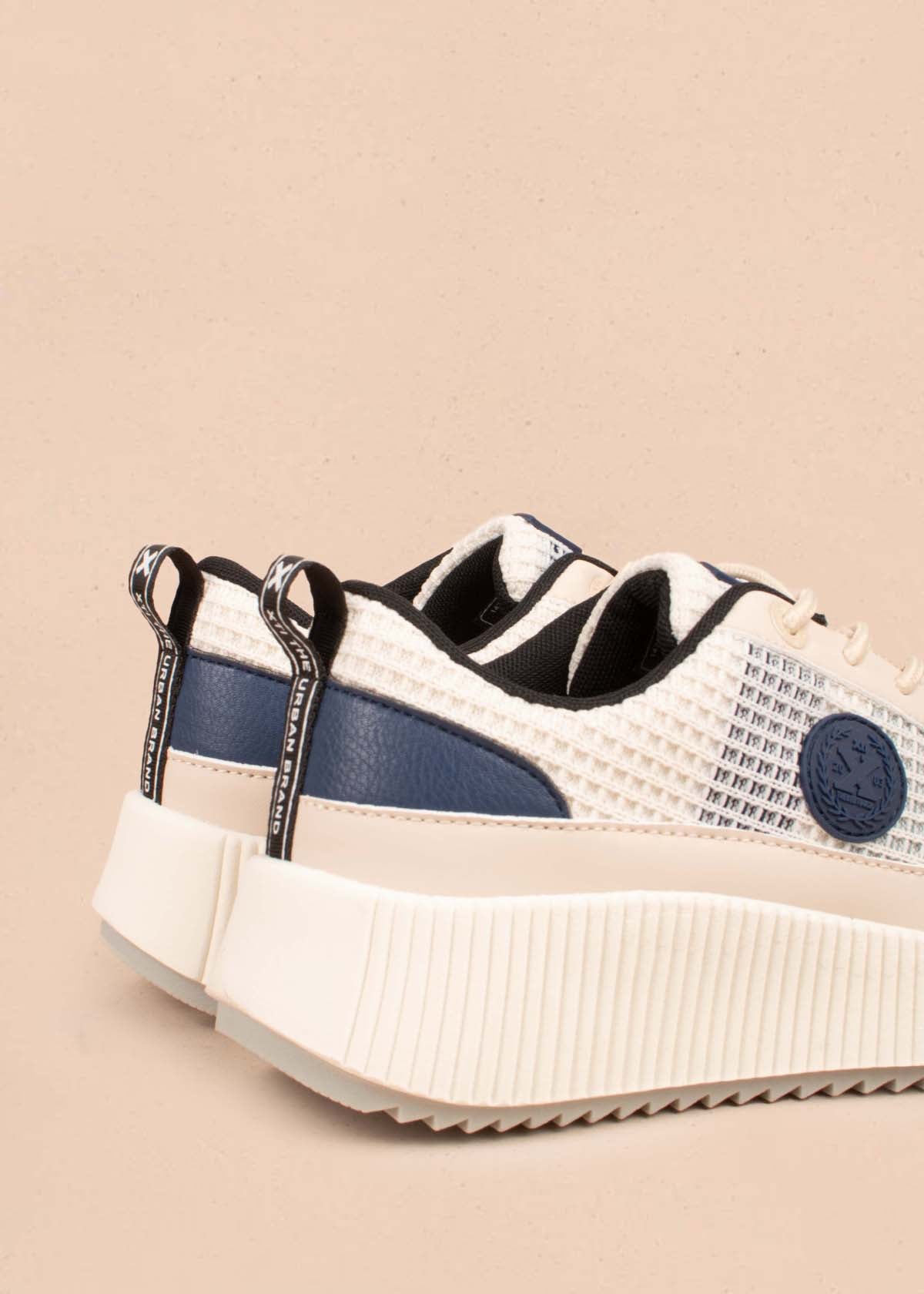 Tenis casuales color azul con malla 105036
