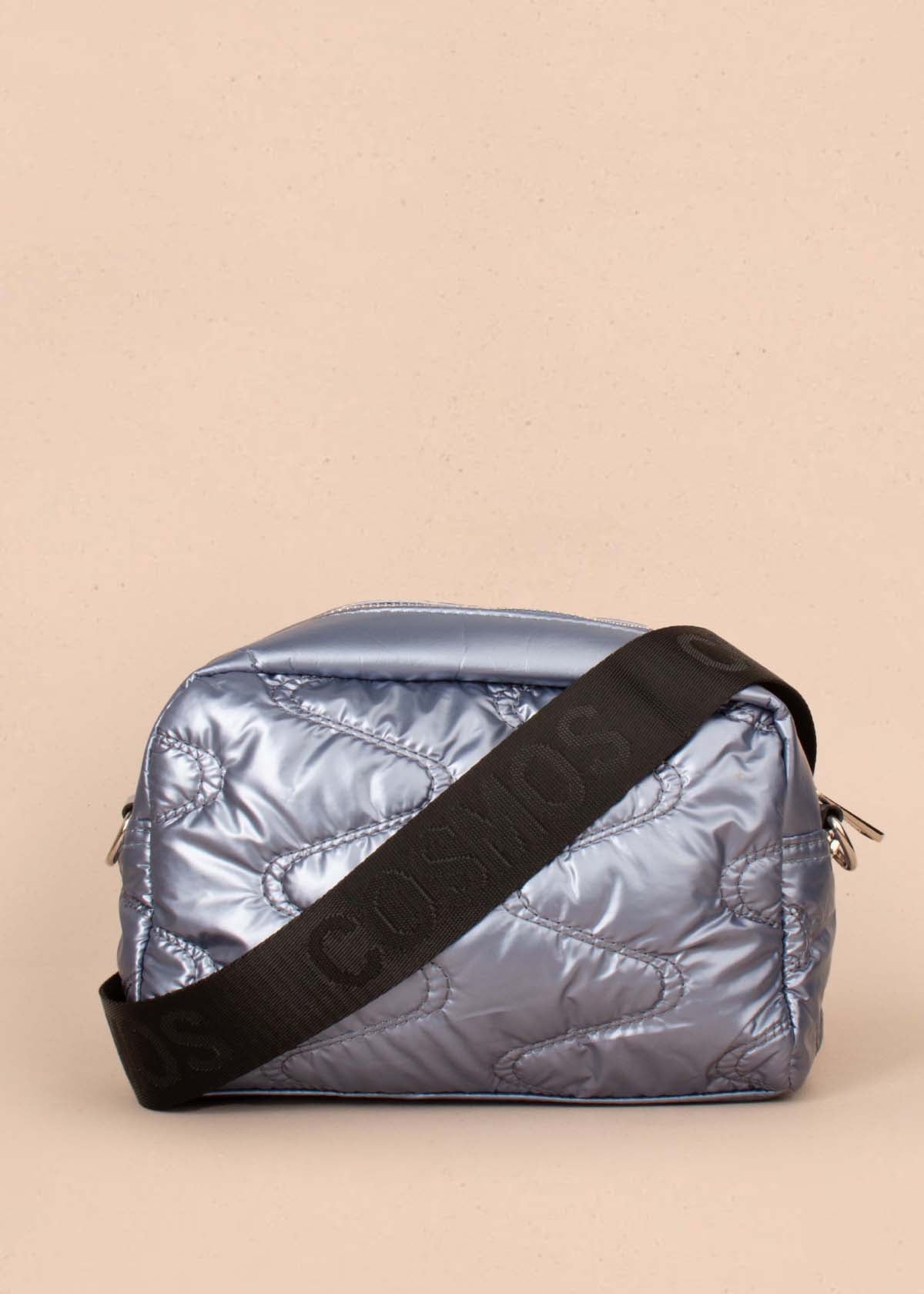 Bolso tipo bandolera color azul con efecto acolchado 105266