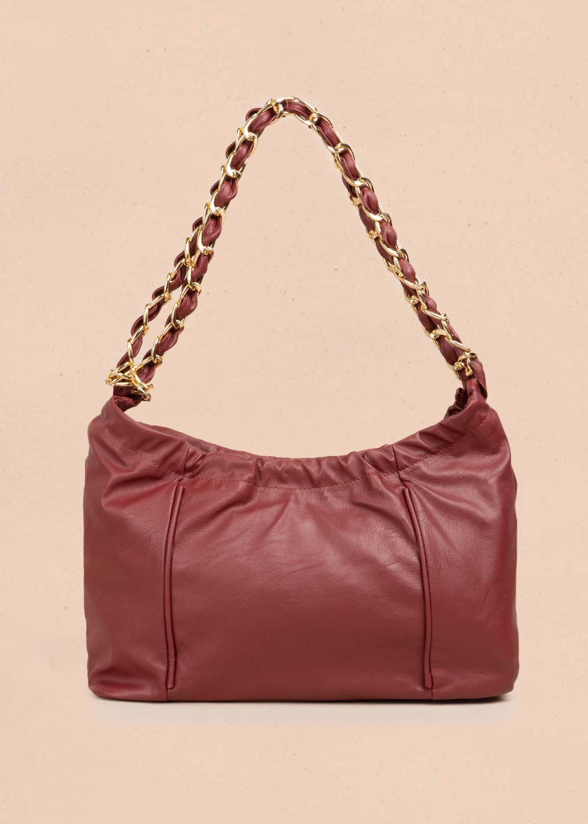 Bolso cartera color vinotinto con cadena 105566