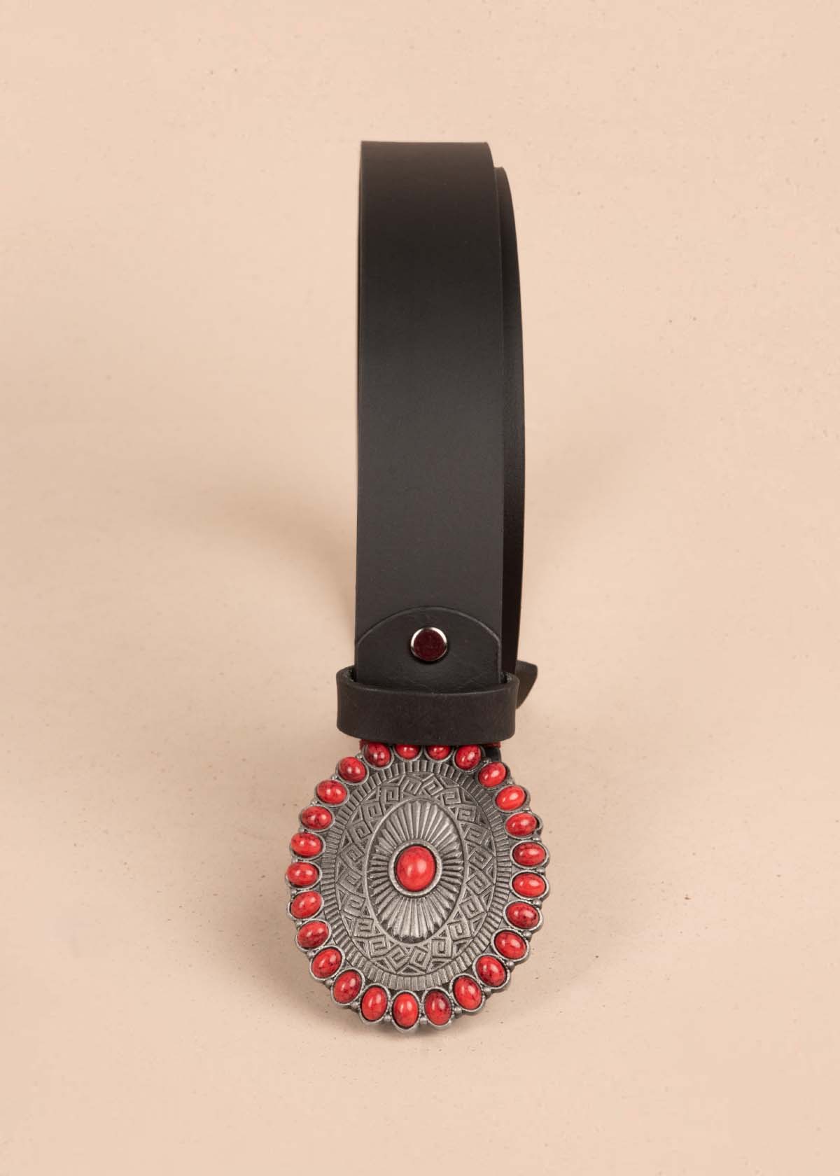 Cinturón en cuero color negro con hebilla texana 105633