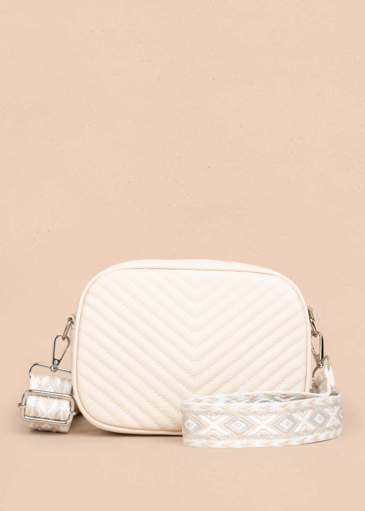Bolso manos libres color talco 105754