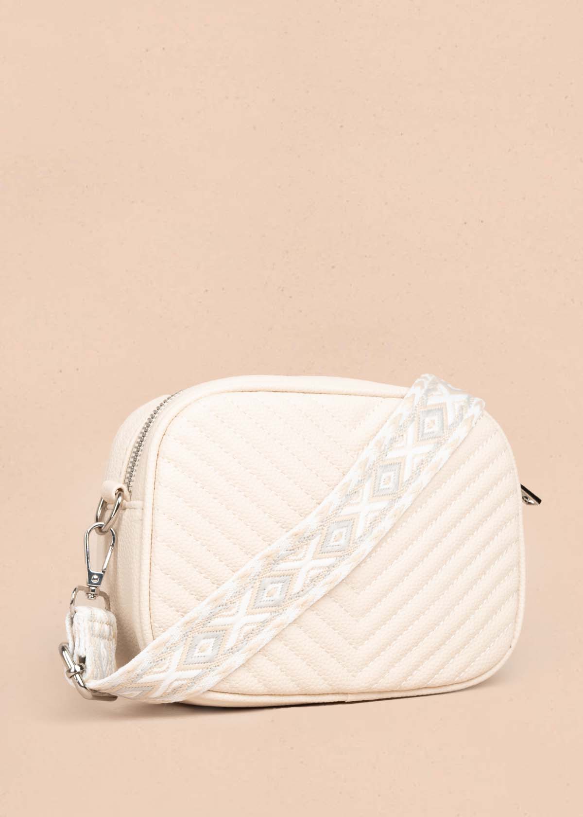 Bolso manos libres color talco 105754