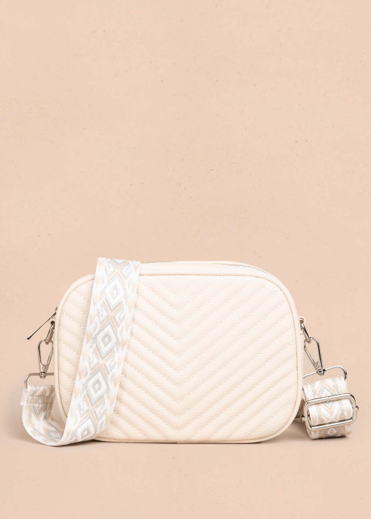 Bolso manos libres color talco 105754