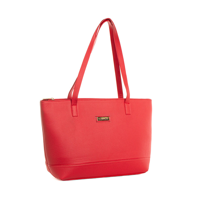 Bolso tipo shopping color rojo, para dama