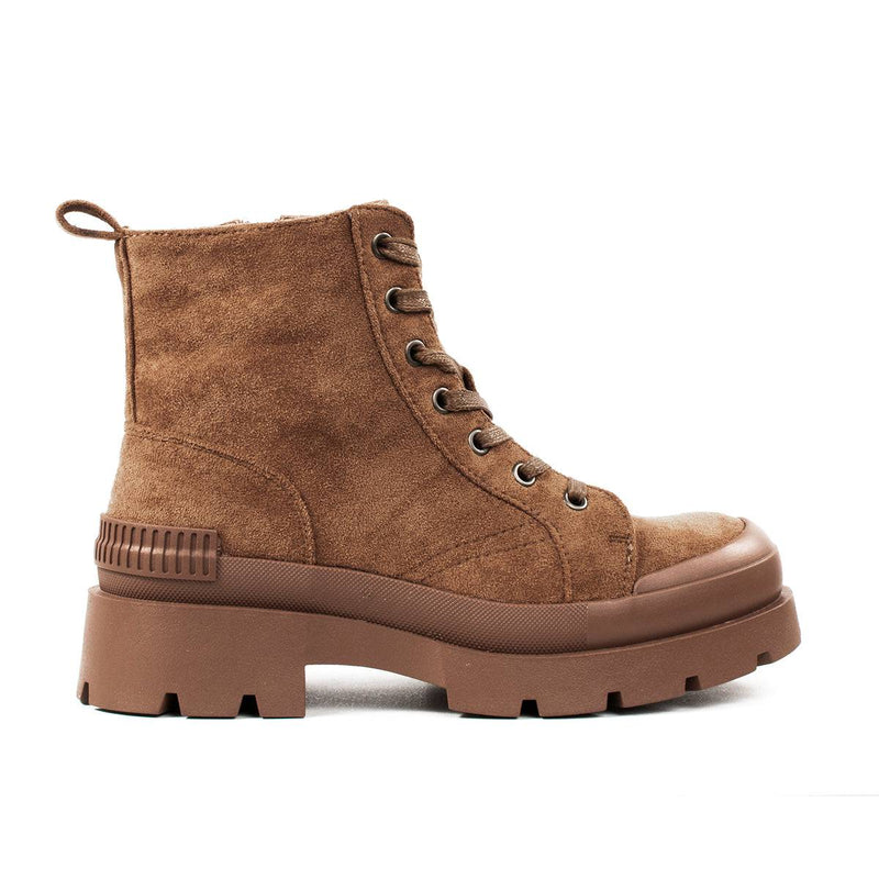 Botín urbano color camel con cordones, para dama