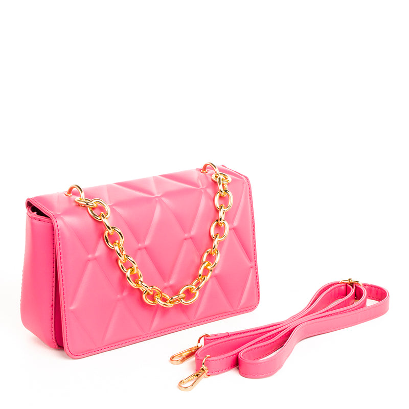 Bolso tipo bandolera color fucsia, para dama