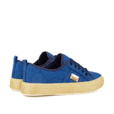 Tenis color azul con suela de yute, para dama