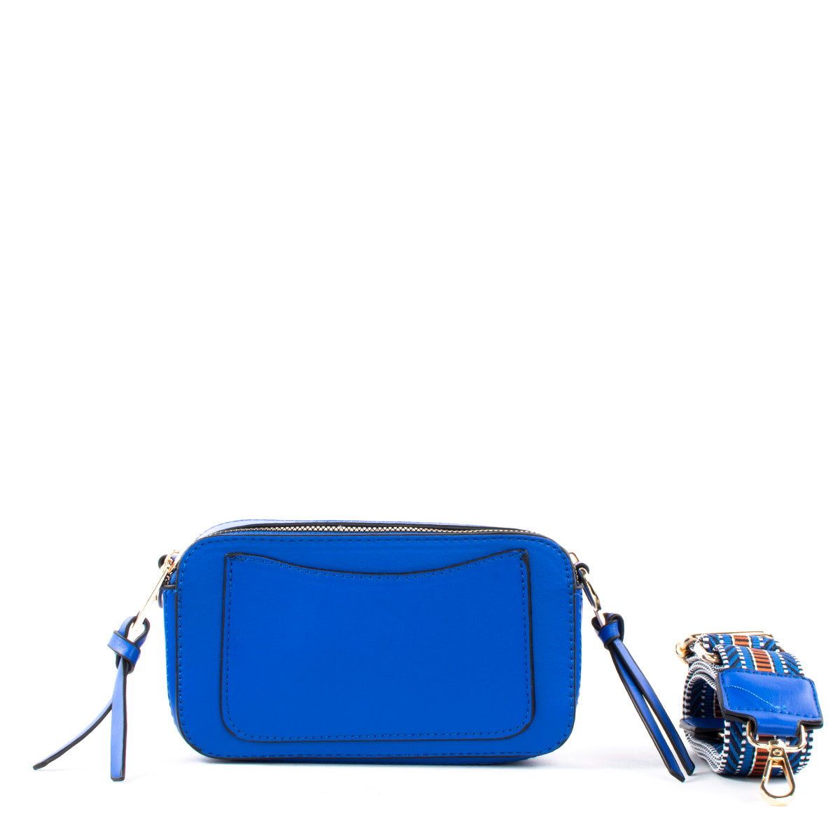 Bolso tipo bandolera color azul texturizada, para dama