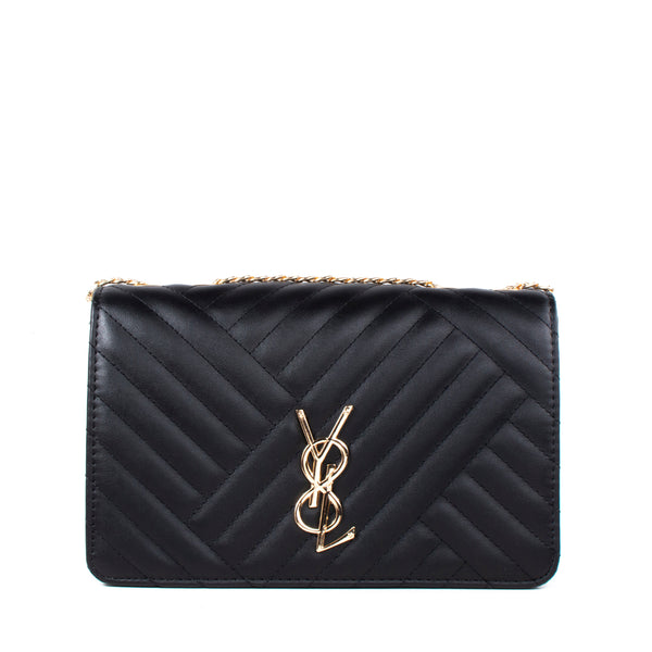 Bolso tipo bandolera color negro texturizado, para dama