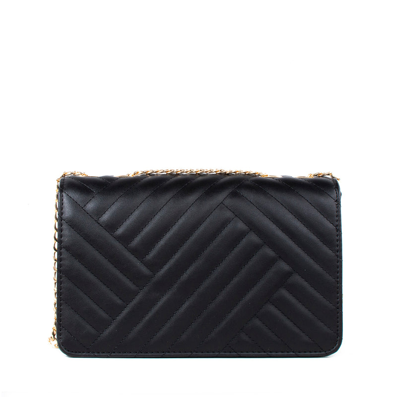 Bolso tipo bandolera color negro texturizado, para dama