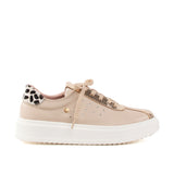 Tenis deportivos en cuero color taupe con perforaciones, para dama
