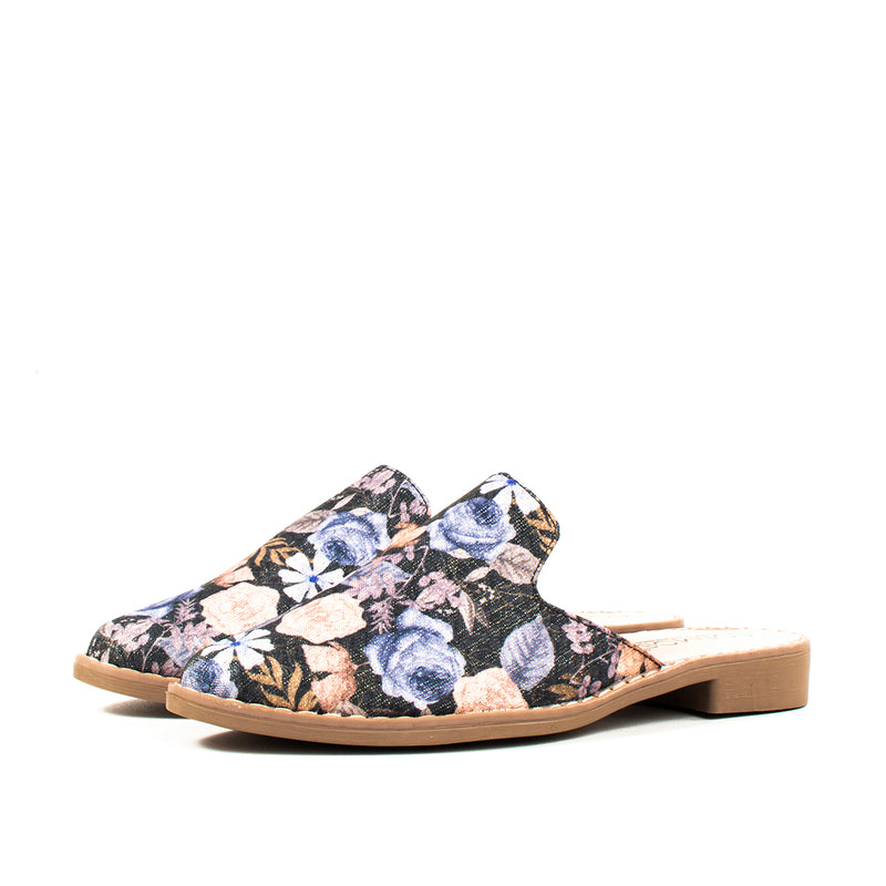 Sueco color negro estampado, para dama