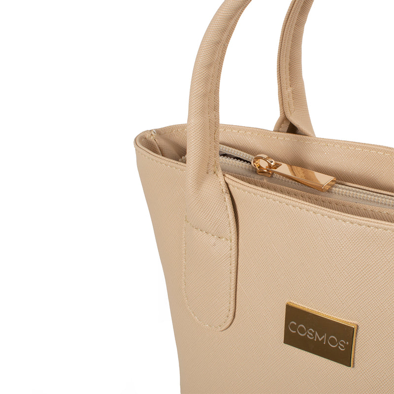 Bolso tipo cartera sencillo pequeño color Beige, para dama