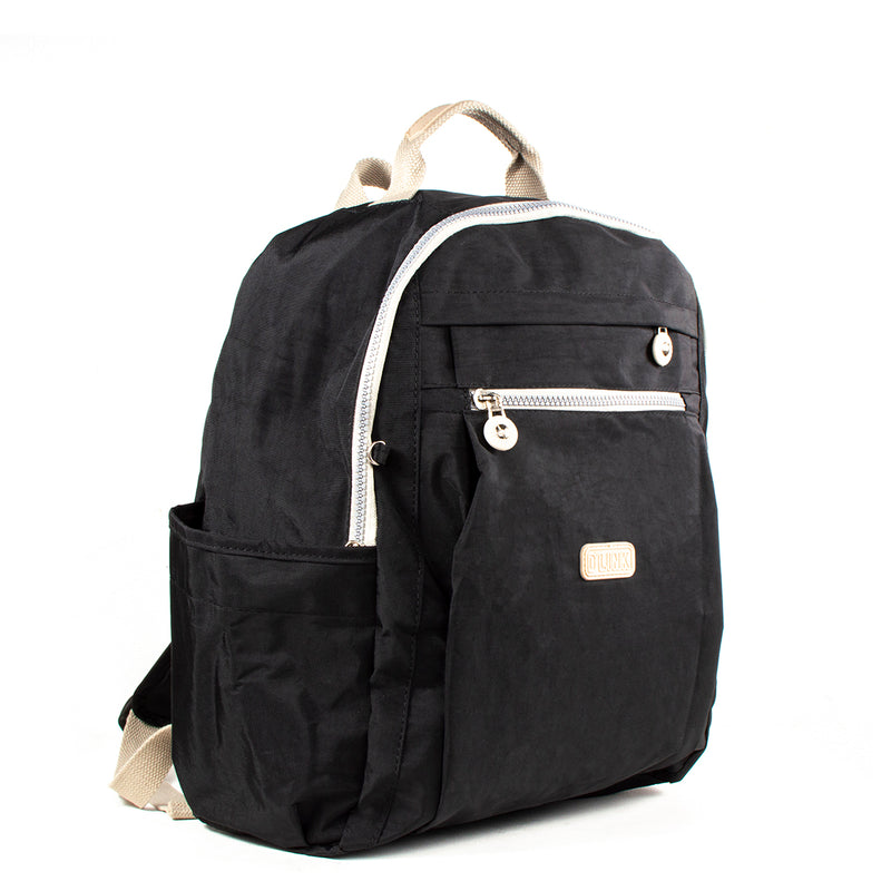 Morral color negro con cierre frontal, para dama