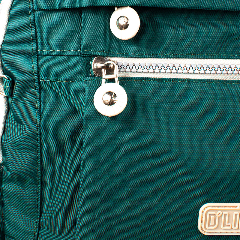 Morral color verde con cierre frontal, para dama