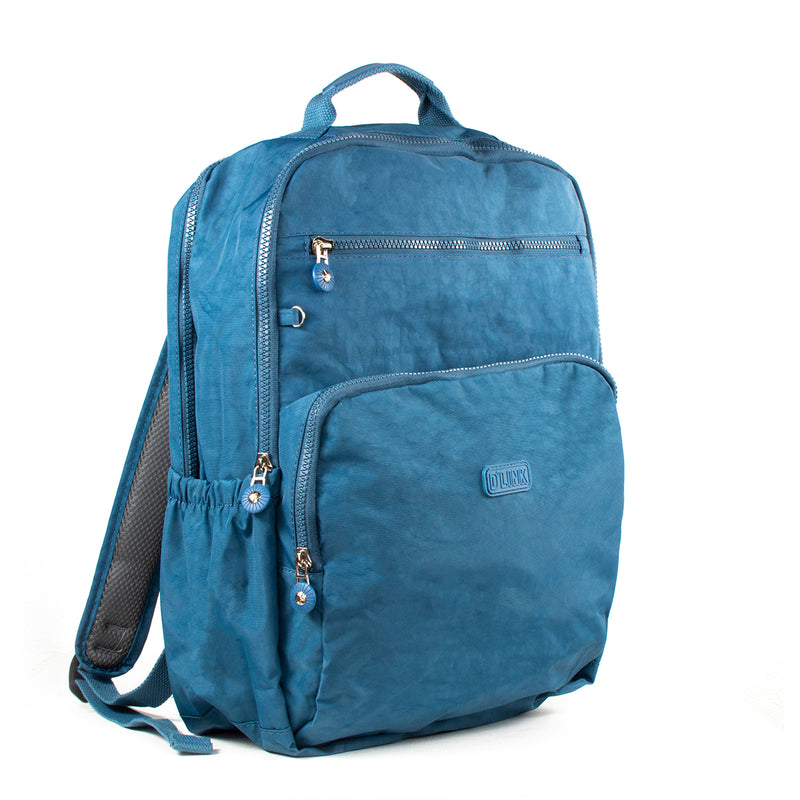Morral color azul con bolsillo frontal, para dama