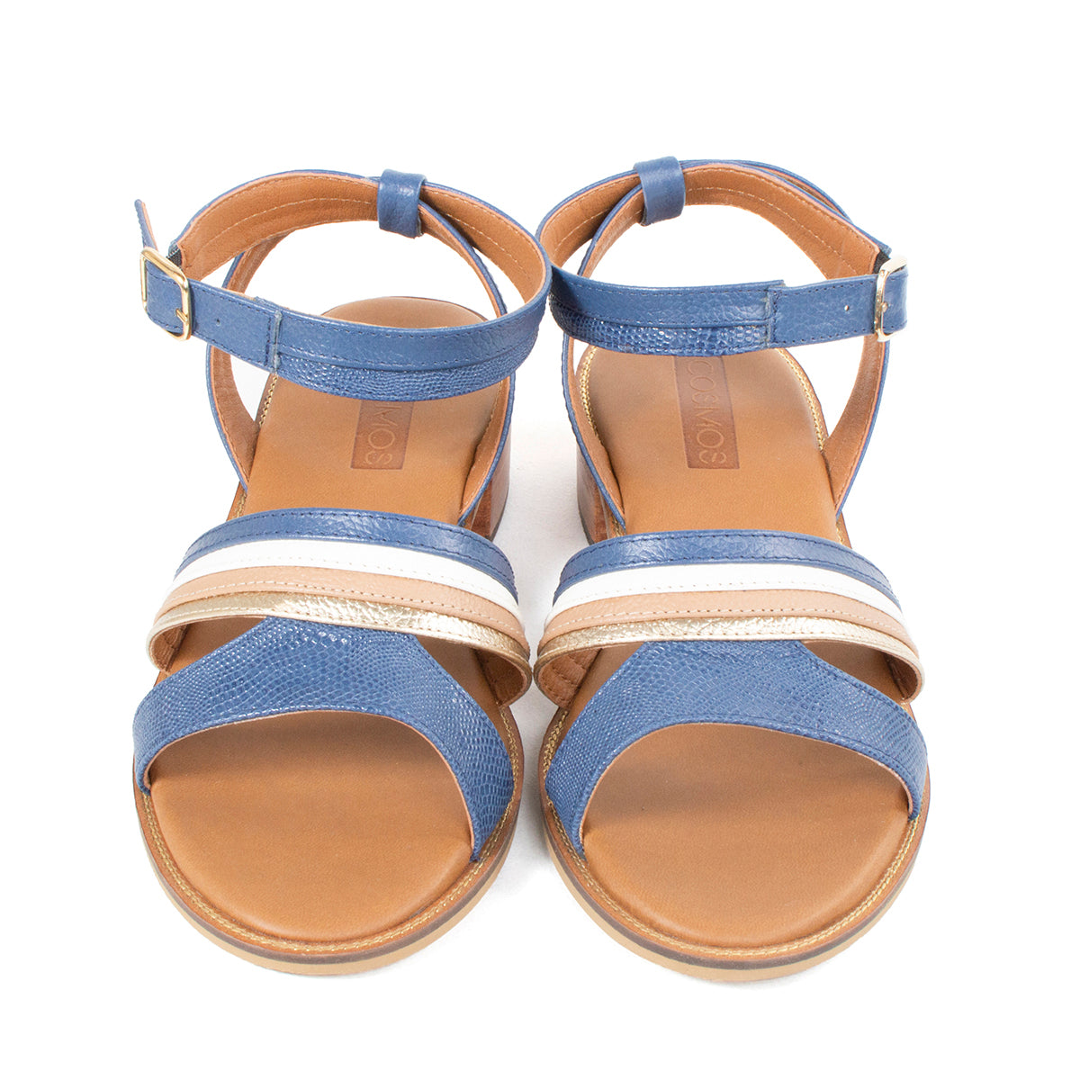 Sandalias de cuero color azul