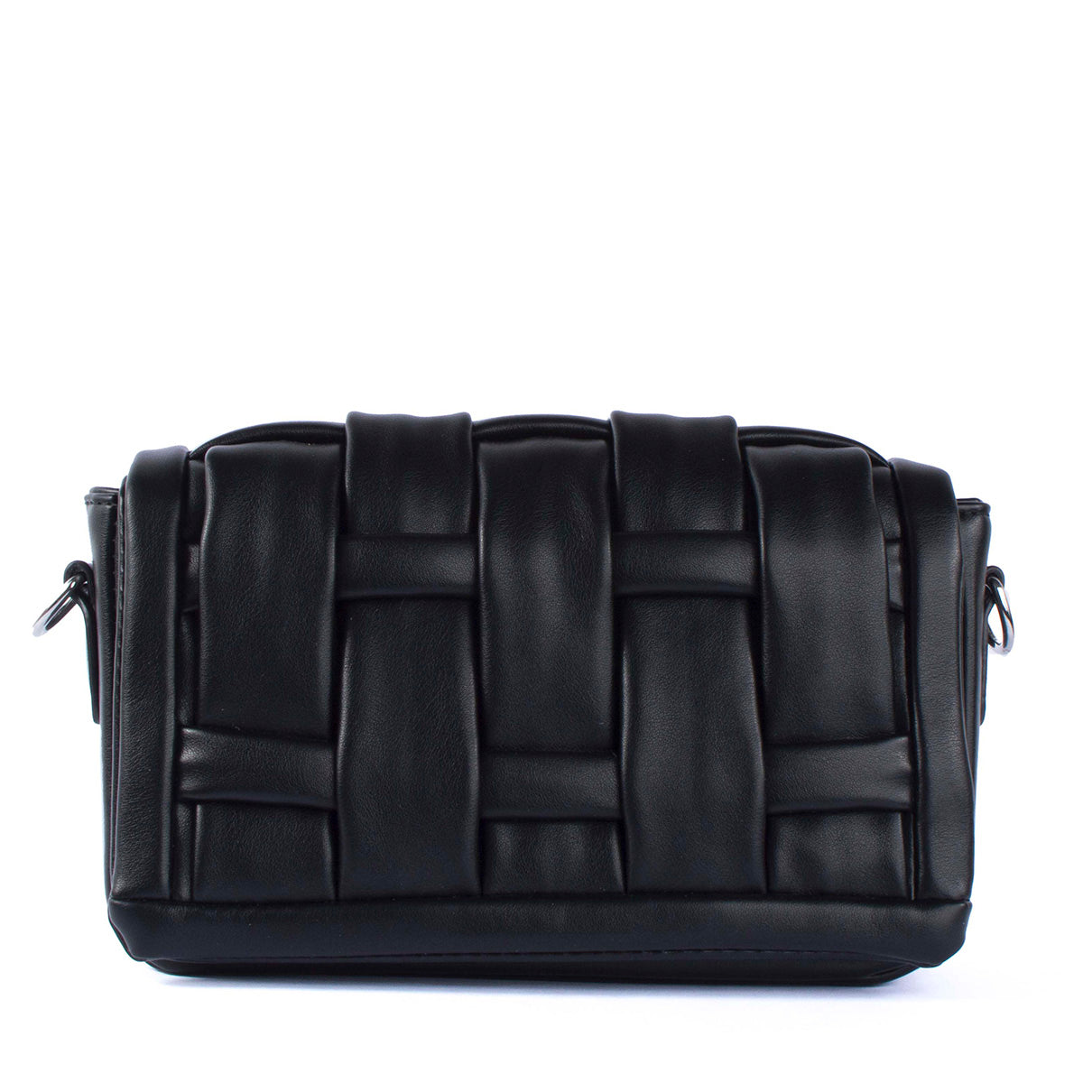 Bolso tipo bandolera color negro diseño acolchado y moderno
