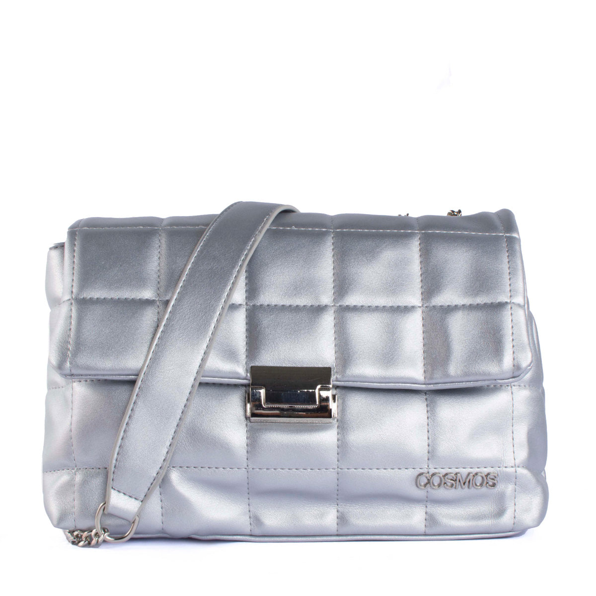 Bolso acolchado plata sale