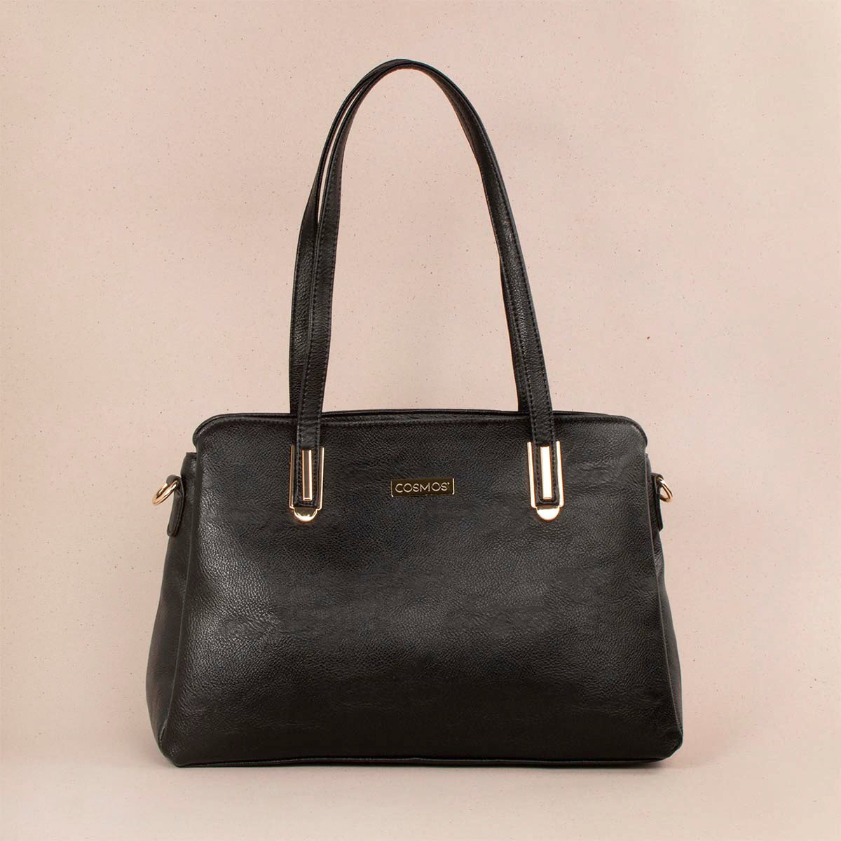 Bolso tipo shopping color negro con cierre externo 104340