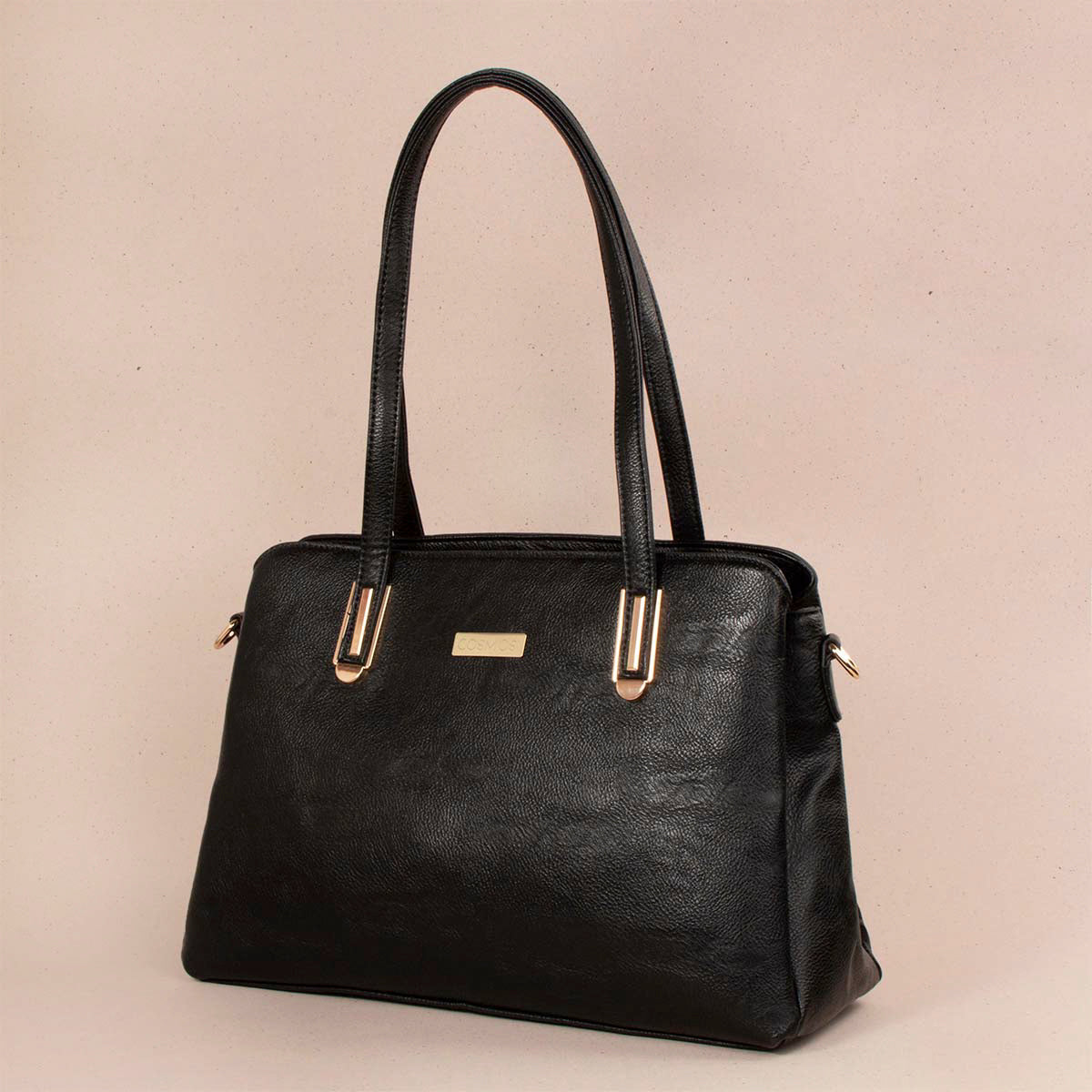 Bolso tipo shopping color negro con cierre externo 104340