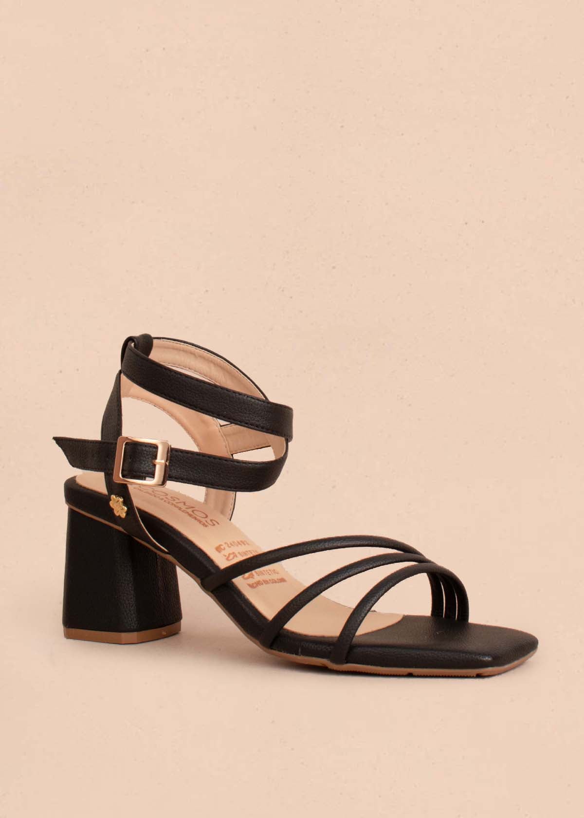 Sandalias altas color negro con correas cruzadas 104372