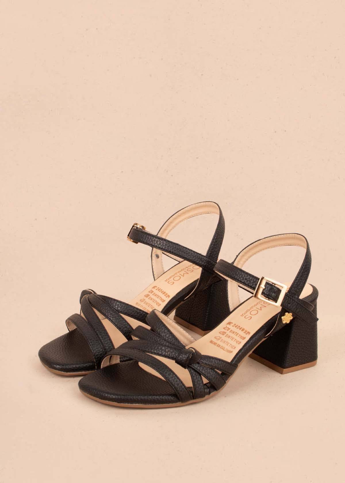 Sandalias altas color negro con nudo decorativo 104373