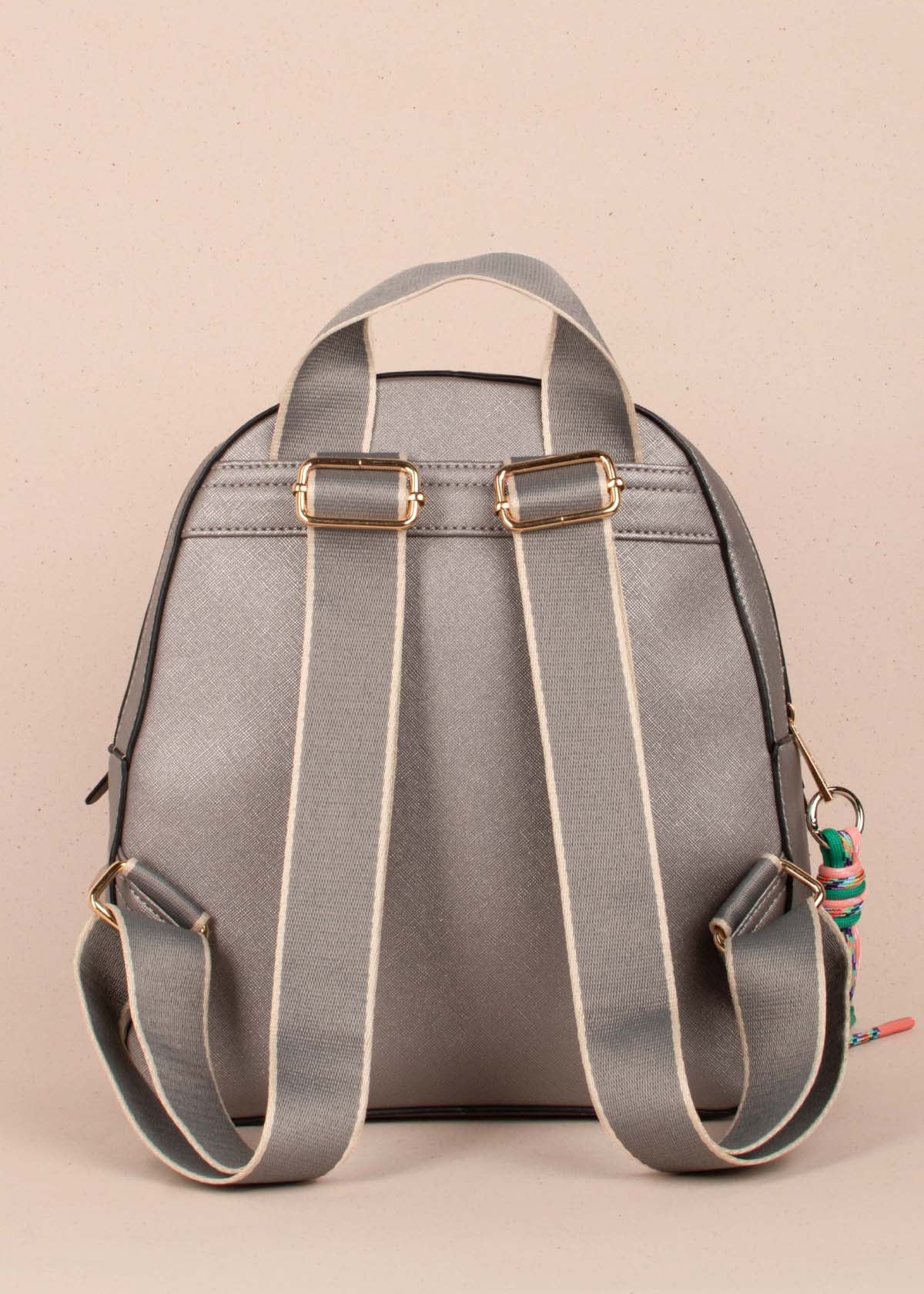 Morral color gris con llavero 104385