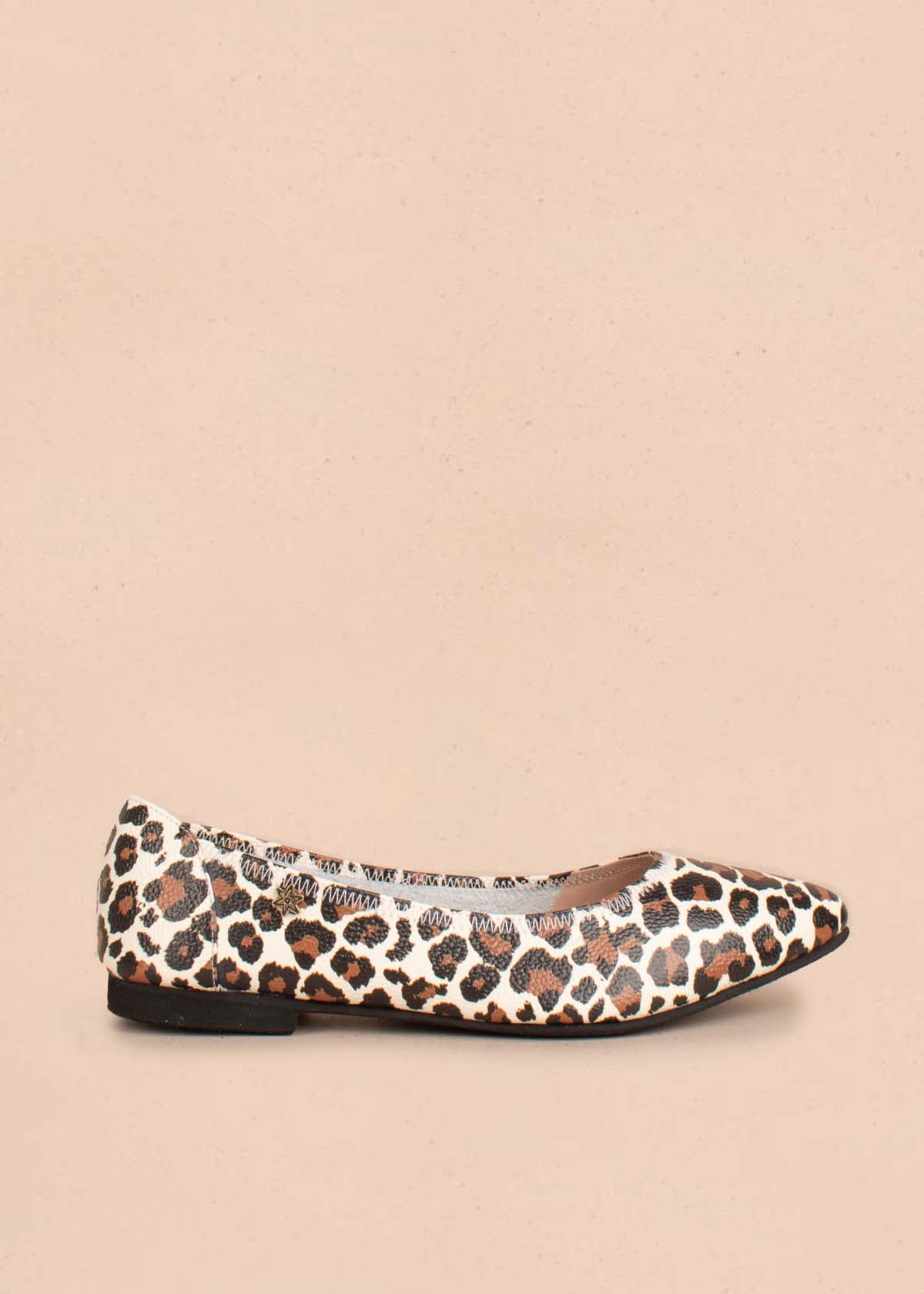 Baletas en cuero con folia color animal print 104468