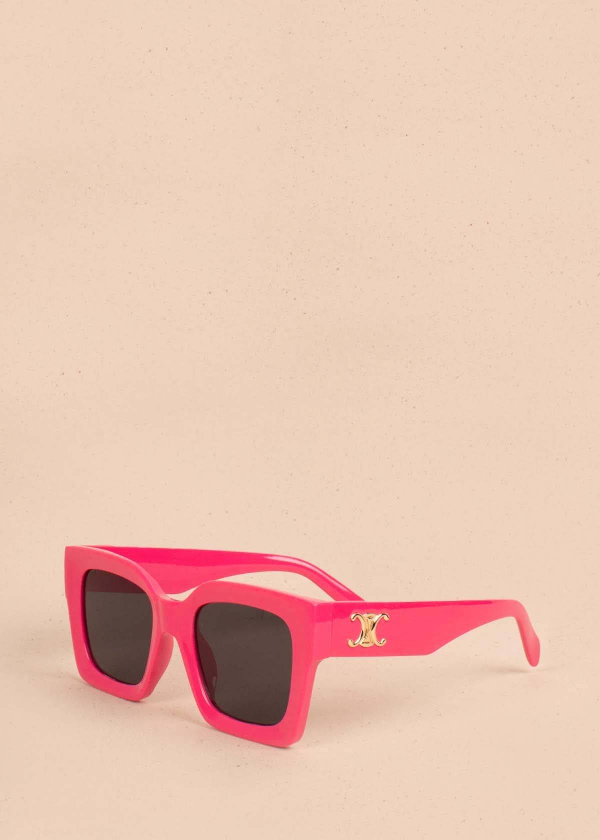 Gafas de sol color fucsia con marco rectangular 104525