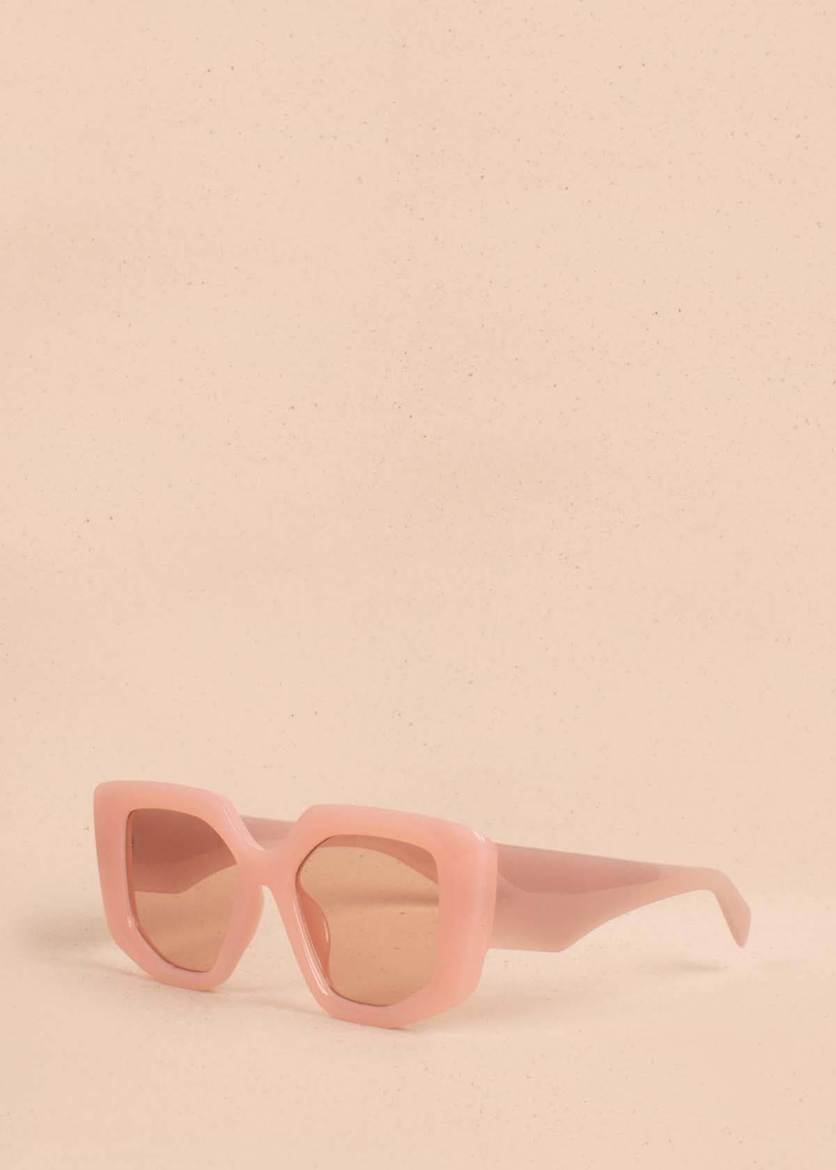 Gafas de sol color rosado con marco cuadrado 104531