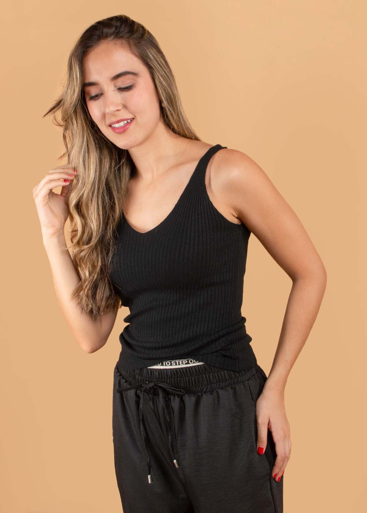 Blusa manga sisa color negro 104684