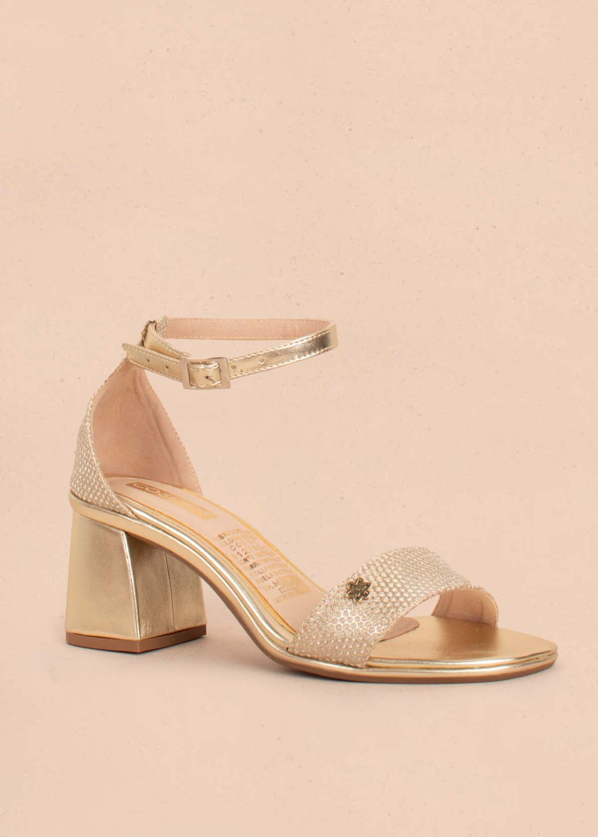 Sandalias altas color champaña 104749