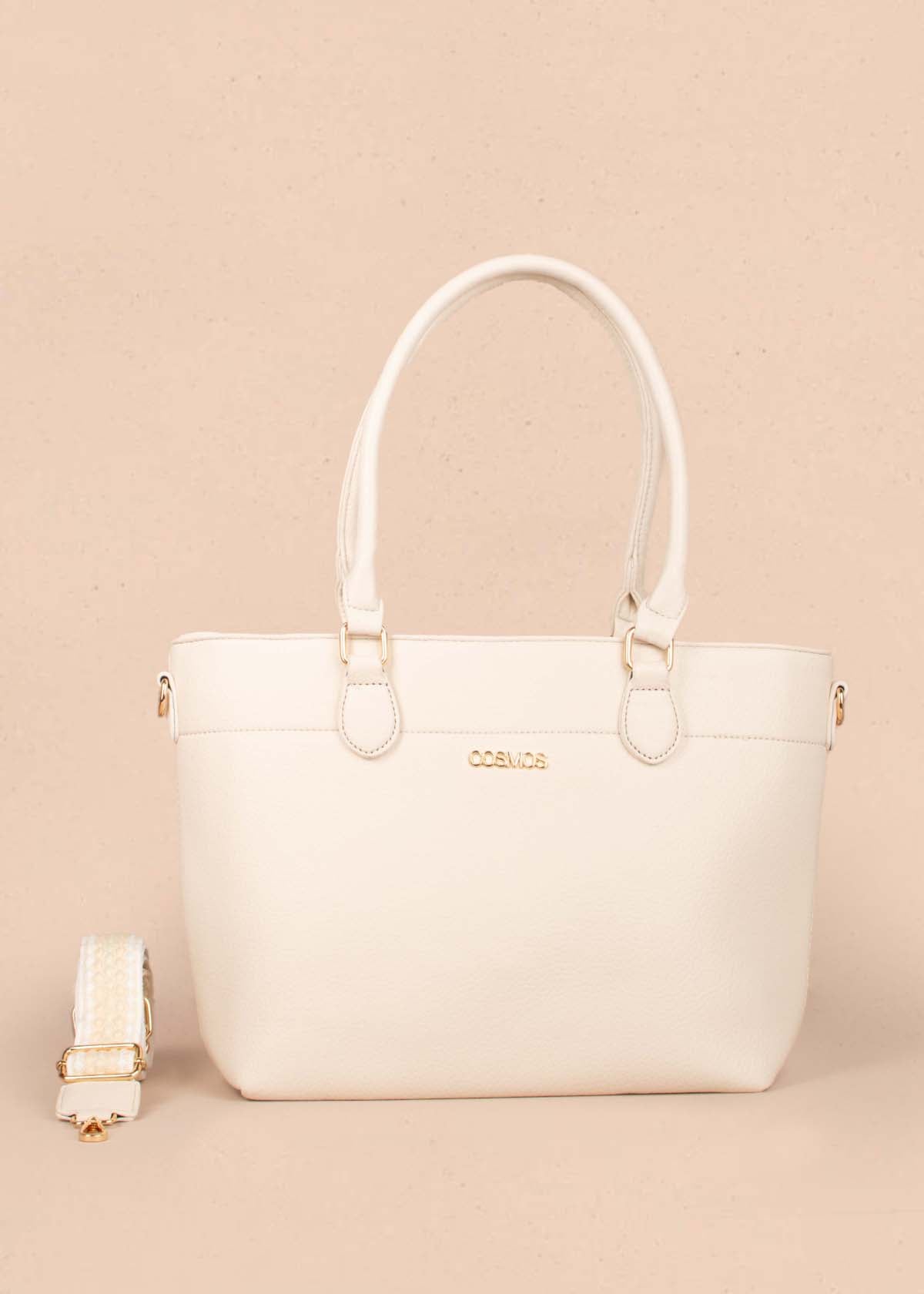 Bolso tipo shopping color blanco 104757