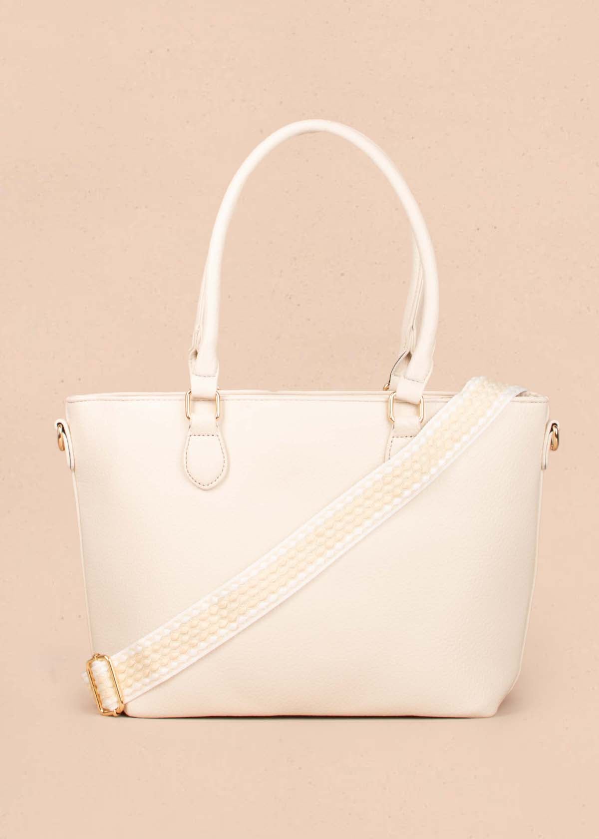 Bolso tipo shopping color blanco 104757